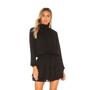 X Revolve Krisa Smocked Turtleneck Dress Medium